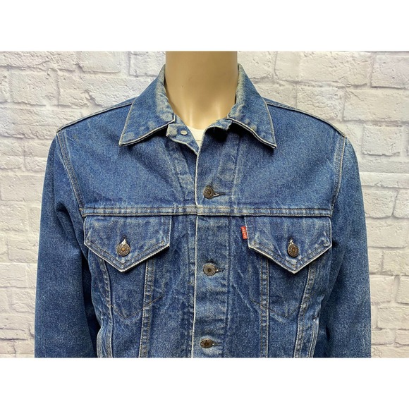 Levi's size 44 western cowboy trucker blanket lining denim jacket made in USA! - Picture 3 of 10